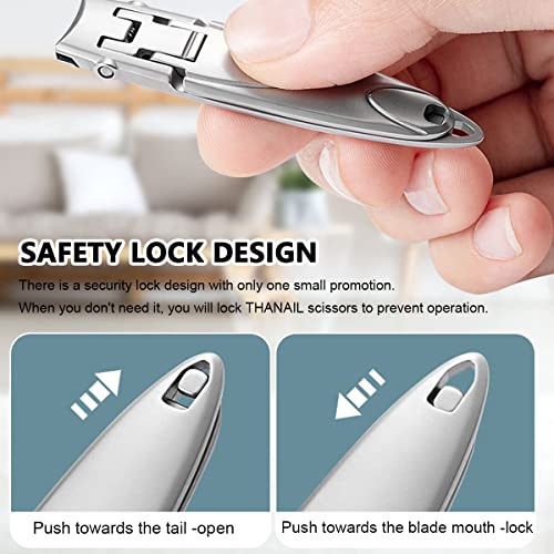 MAYCREATE Nail Cutter For Men, Nail Clippers Wide Jaw Opening Stainless Steel Foldable Nail Trimmer Anti Splash Toenail Clippers Travel Portable Pedicure Manicure Kit MAYCREATE Nail Cutter For Men, Nail Clippers Wide Jaw Opening Stainless Steel Foldable Nail Trimmer Anti Splash Toenail Clippers Travel Portable Pedicure Manicure Kit